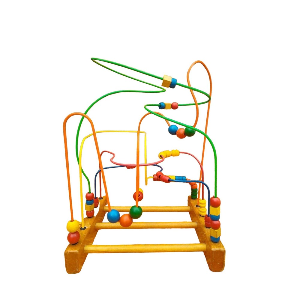 Vintage Educo Wooden Bead Toy Rollercoaster ED184 Super Maze Educational